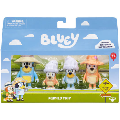 Bluey - Set 4 Figurine - Family Trip
