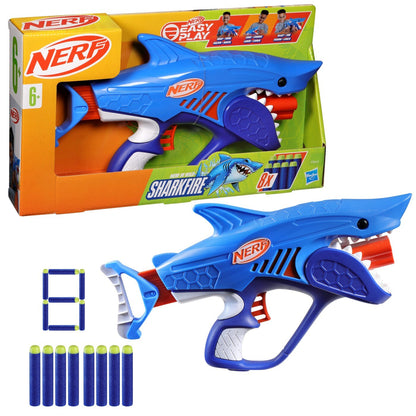 Nerf Blaster Junior Wild Sharkfire, Cu 8 sageti