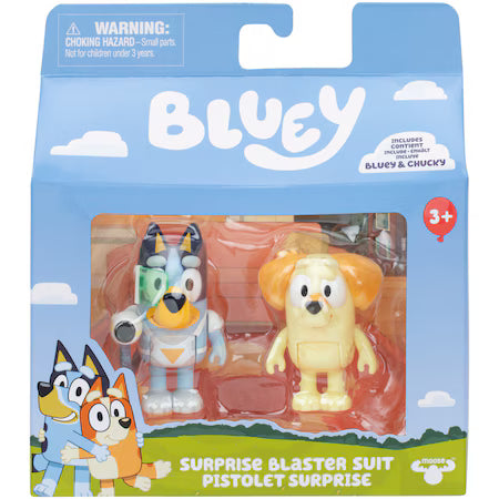 Bluey - Set 2 Figurine - Surprise Blaster Suit (Bluey & Chucky)
