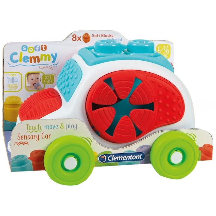Clementoni Sensory Car - Masinuta Senzoriala + 8 Caramizi Moi