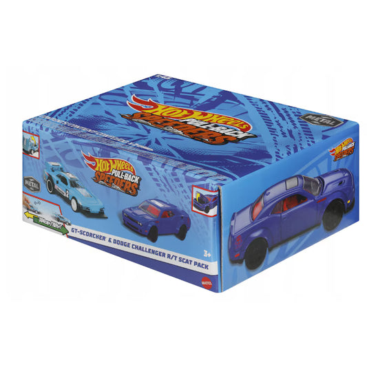 Hot Wheels Pull-back Speeders - GT Scorcher & Dodge Challenger R/T