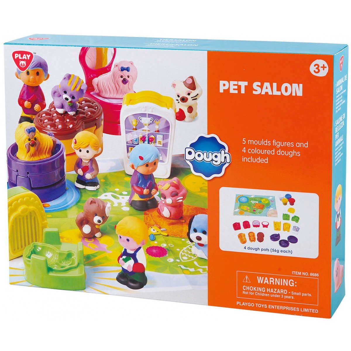 Set plastilina, PlayGo, Salon pentru Catei, 21 piese, 4 culori