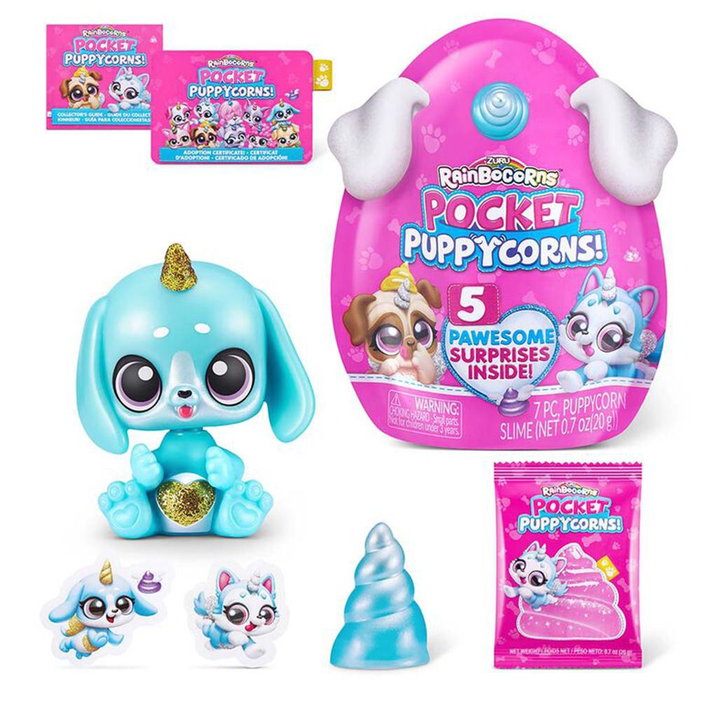 Rainbocorns - Set 3 figurine surpriza - Puppycorns!, 5 surprize - asortat