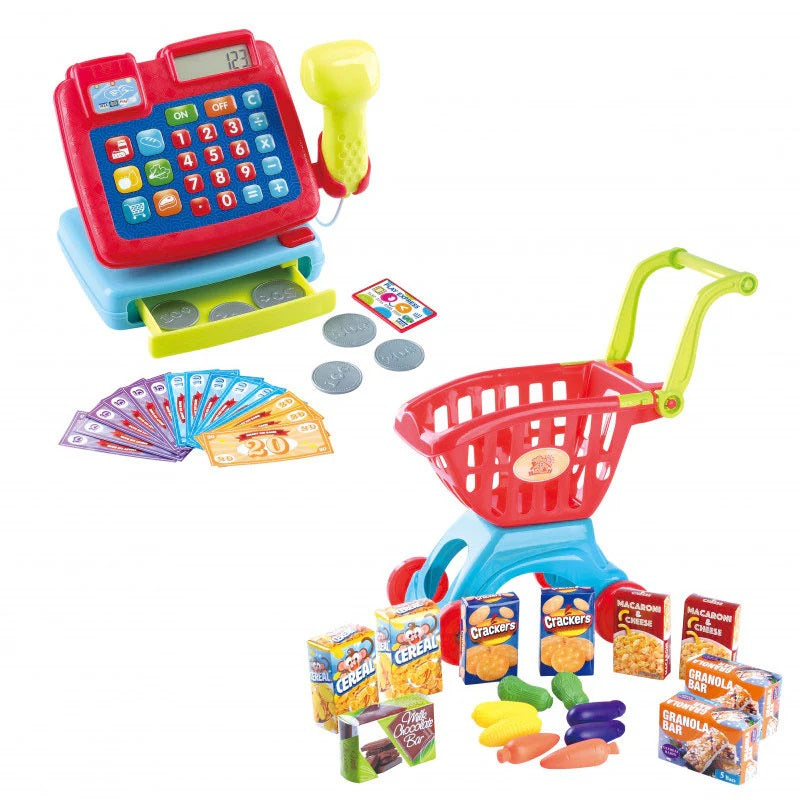 Set Casa de Marcat, PlayGo si Carucior cumparaturi, 42 piese