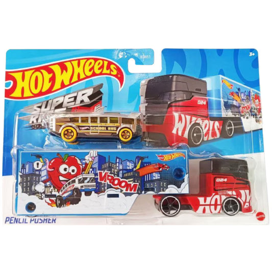 Camion transportor cu masina de curse - Pencil Pusher