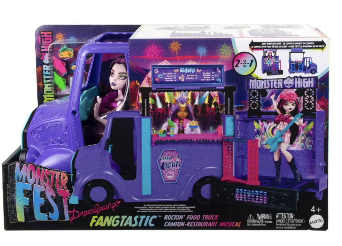 Set Monster High Fangtastic Rockin' Food Truck cu papusa