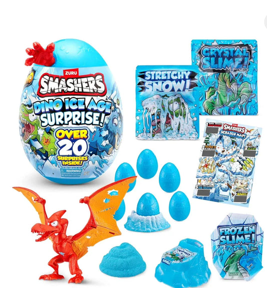 Smashers Dino Ice Age Surprise - Ou mare cu peste 20 de surprize - Rosu