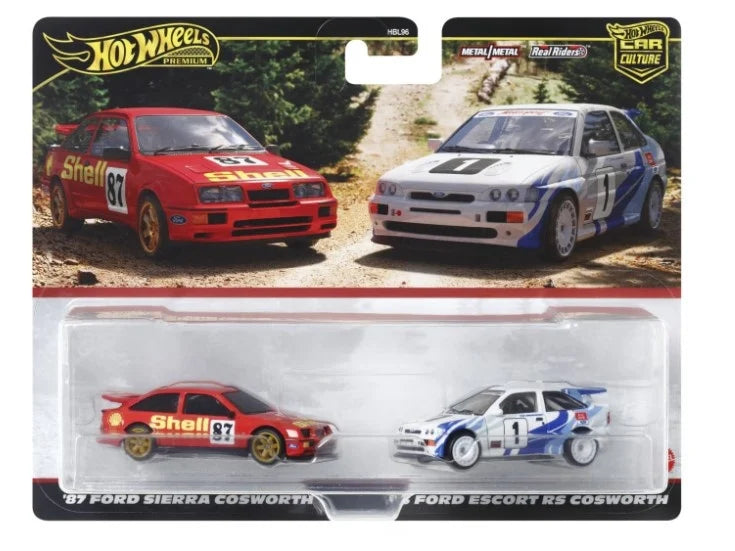 Set Hot Wheels Premium -Ford Sierra Cosworth 1987 & Escort RS 1993