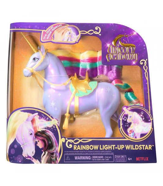 Figurina unicorn cu lumini curcubeu, Unicorn Academy