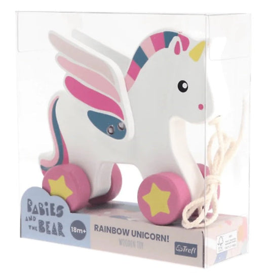 Rainbow Unicorn - Jucarie de Tras (16 cm
