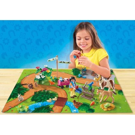 Set Playmobil Play Map - Plansa De Joaca - Plimbare Cu Caluti 9331