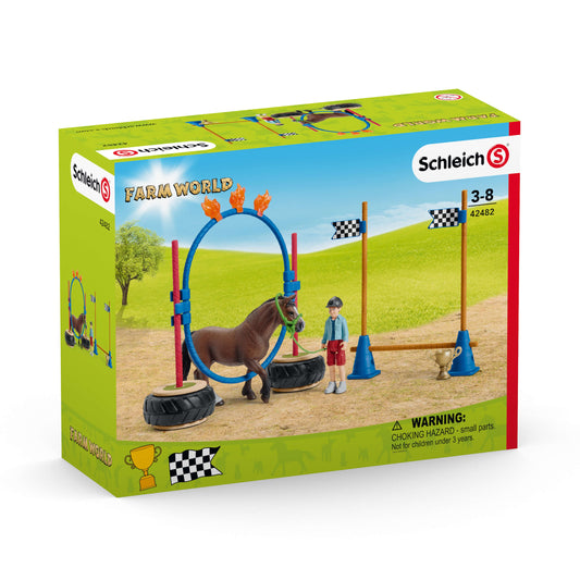 Set figurine Schleich - Cursa De Agilitate Cu Ponei, SL42482