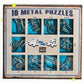 Puzzle mecanic Eureka - 10 metal puzzles - set albastru
