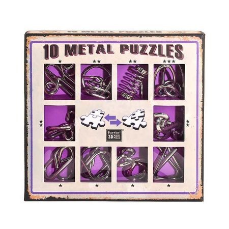 Puzzle mecanic Eureka - 10 metal puzzles - set violet