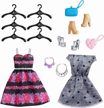 Set de joaca Barbie dulap cu papusa inclusa si accesorii, roz