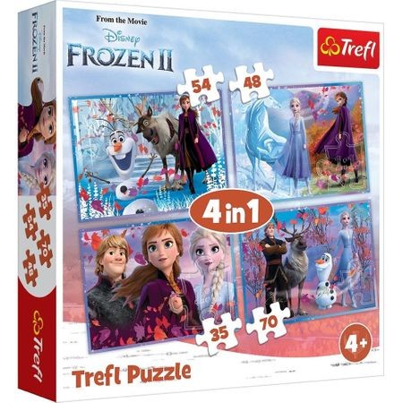 Puzzle 4 in 1 Frozen Trefl, 207 piese