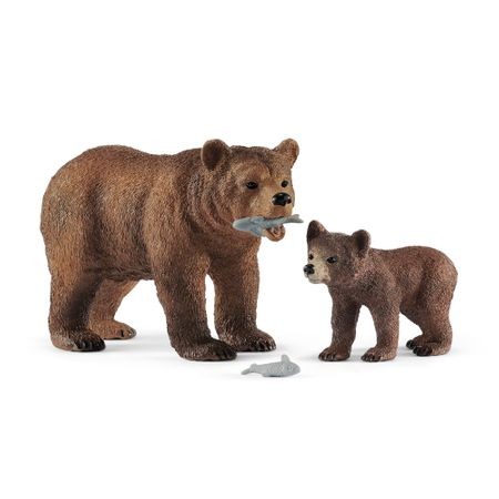 Set figurine Schleich - Ursoaica Grizzly cu pui - 42473