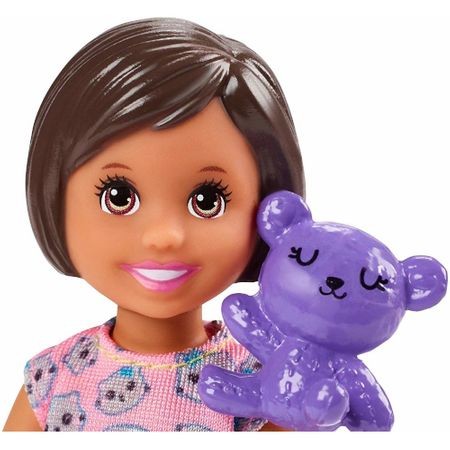 Set Mattel Barbie Babysitters Petrecere in Pijama cu Papusa Fetita FXG97