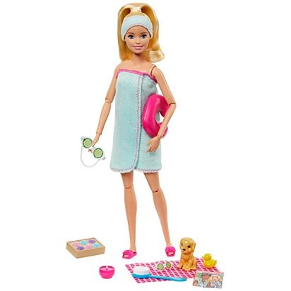 Papusa Barbie pregatita de wellness, cu caine