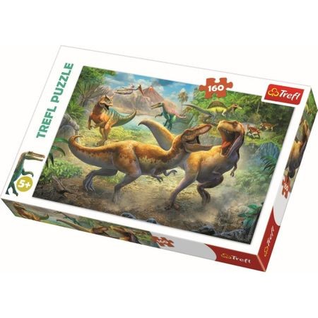 Puzzle Trefl 160 piese Tyrannosauri in lupta
