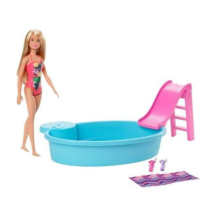 Set de joaca Papusa Barbie, Piscina de papusi cu tobogan