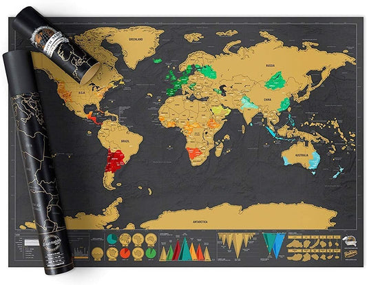 Harta Lumii razuibila Deluxe XL, Originala Luckies, 119*84 cm