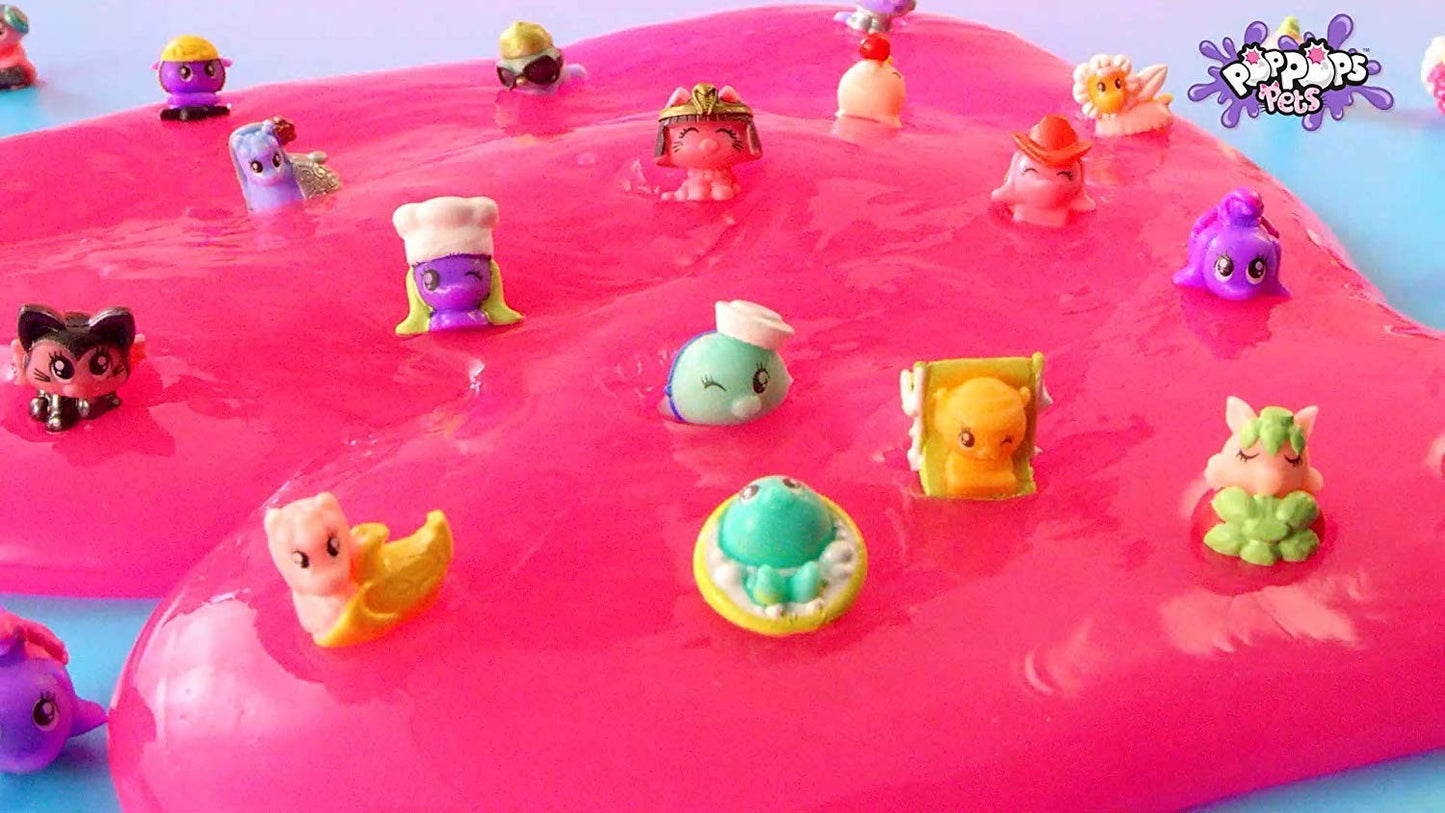 Figurine Pop Pops Pets in slime roz - 12 bile cu 4 figurine ascunse