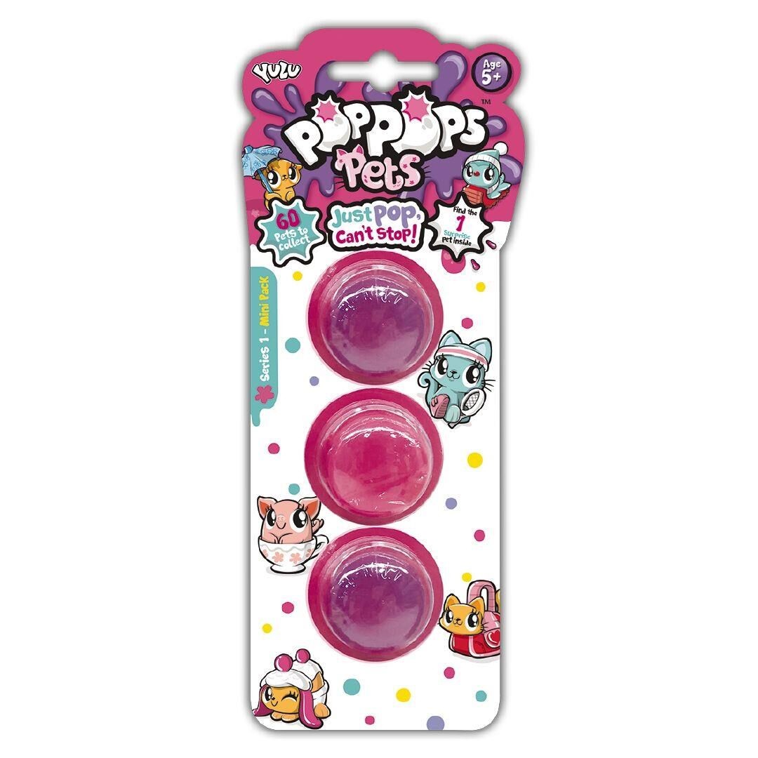 Figurine Pop Pops Pets in slime roz - 3 bile cu 1 figurina ascunsa