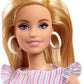 Papusa Barbie editie Signatura, Tiny Wishes, pentru baby shower cu Llama albastra, 30 cm