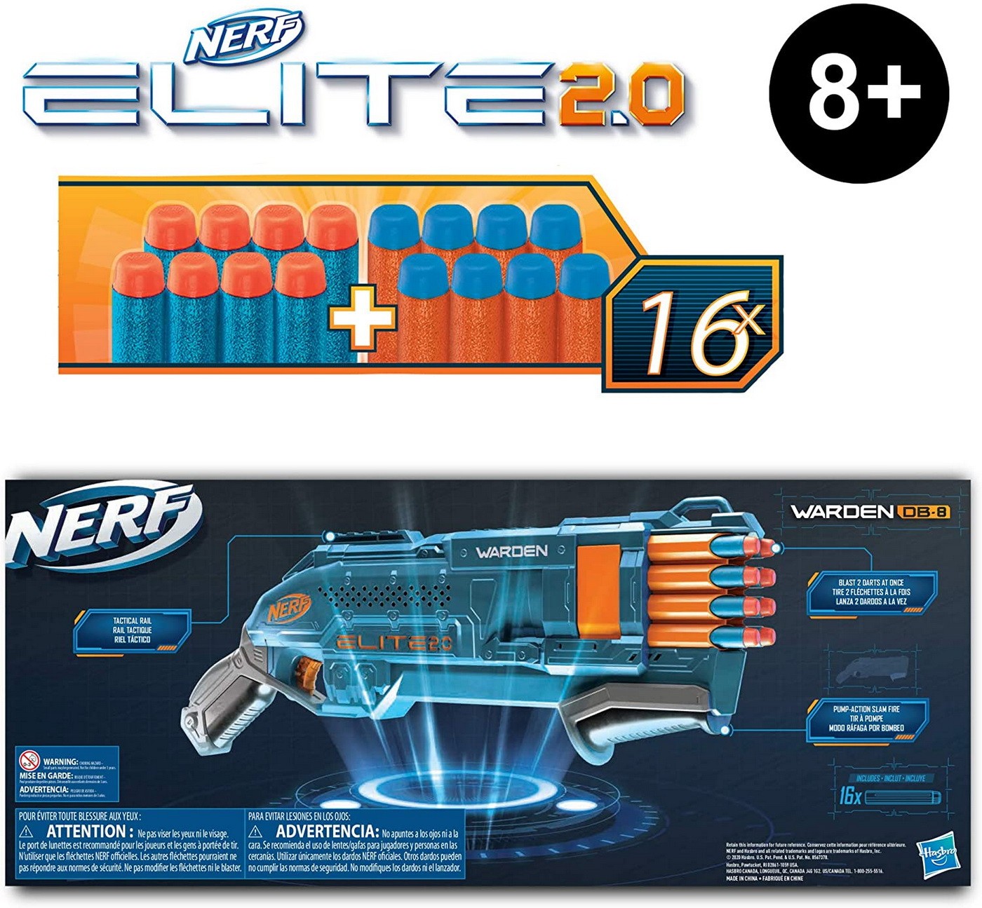 Blaster Nerf Elite 2.0 - Warden DB-8