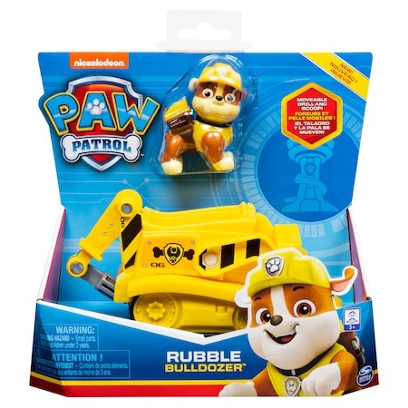 Set figurina cu vehicul Paw Patrol - Rubble, Bulldozer