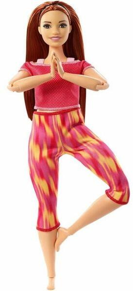 Papusa Barbie Made to move, 22 de articulatii complet mobile, seria 3, par roscat, 30 cm