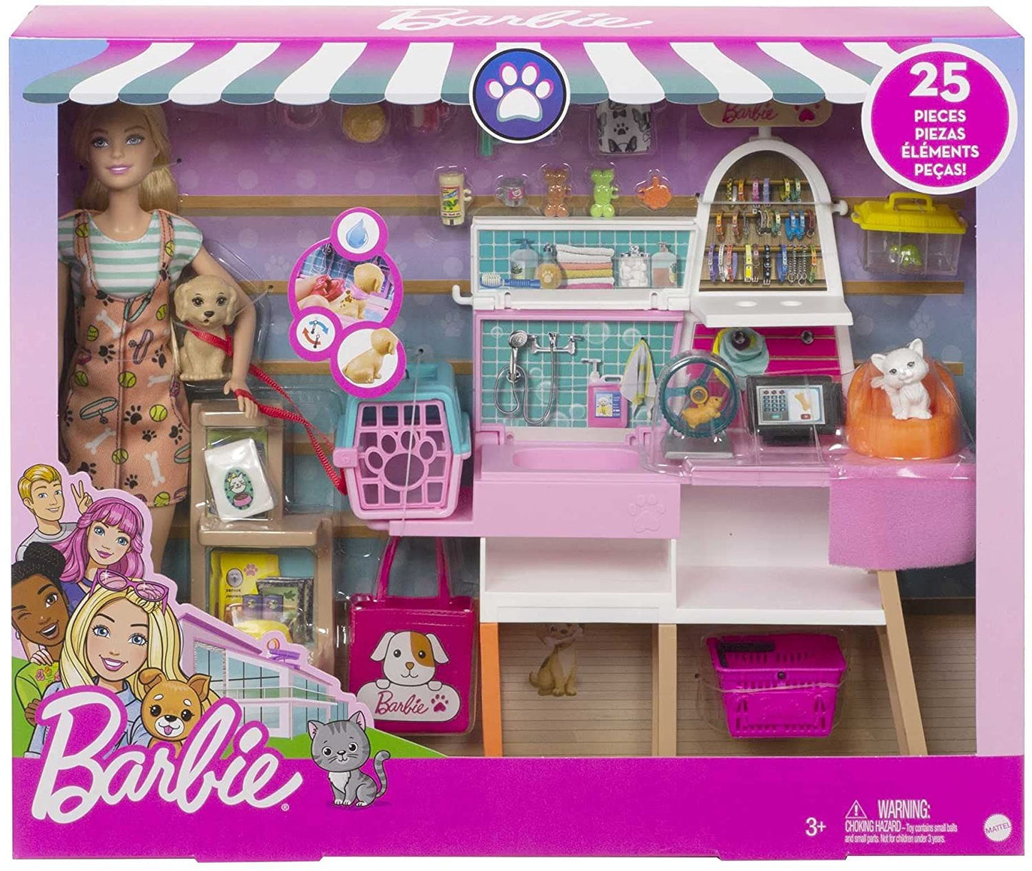 Set de joaca Barbie - Pet supply store, 25 accesorii