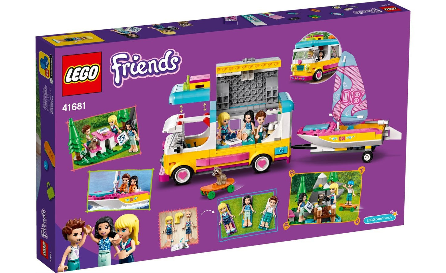 LEGO Friends - Furgoneta de camping si barca cu panze