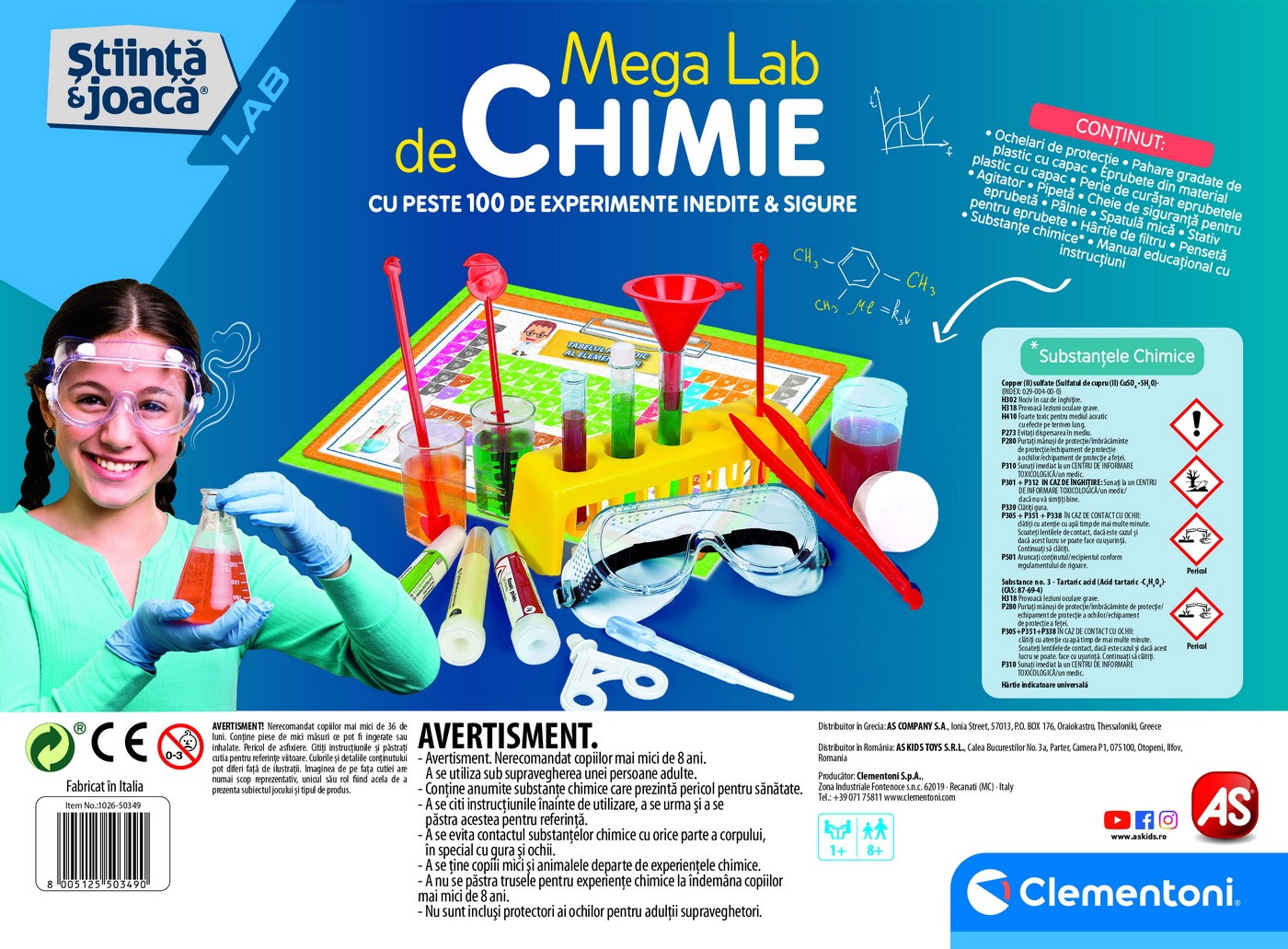 Joc Clementoni Stiinta si joaca - Mega lab de chimie