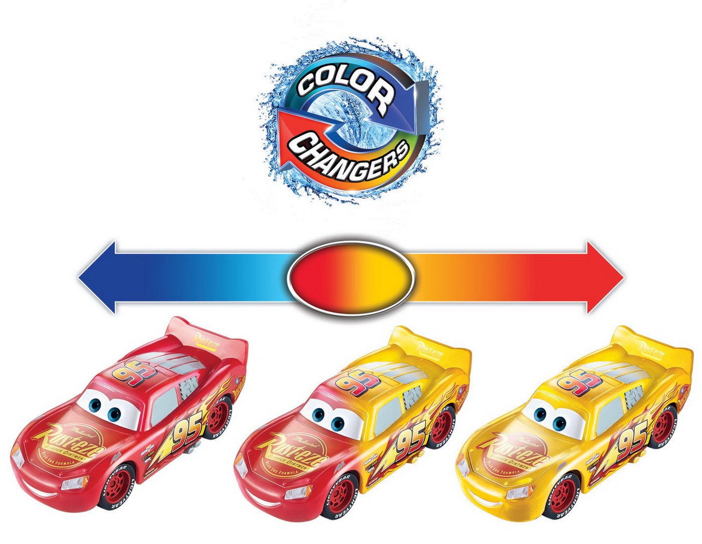 Masinuta Disney Cars - Color Changers, Fulger McQueen, 1:55