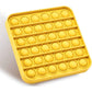 Jucarie senzoriala antistres din silicon copii Pop itt pop ott, patrat galben