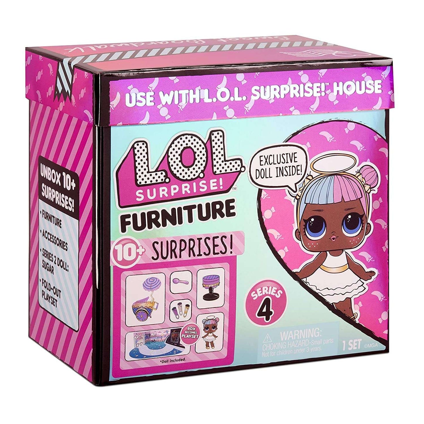 Set de joaca LOL Surprise Furniture Sweet Boardwalk, S4 cu papusa Sugar si 10 surprize