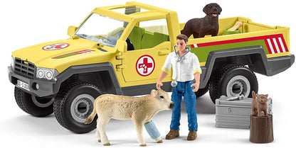 Set figurine Schleich, Vizita veterinarului la ferma