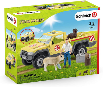 Set figurine Schleich, Vizita veterinarului la ferma