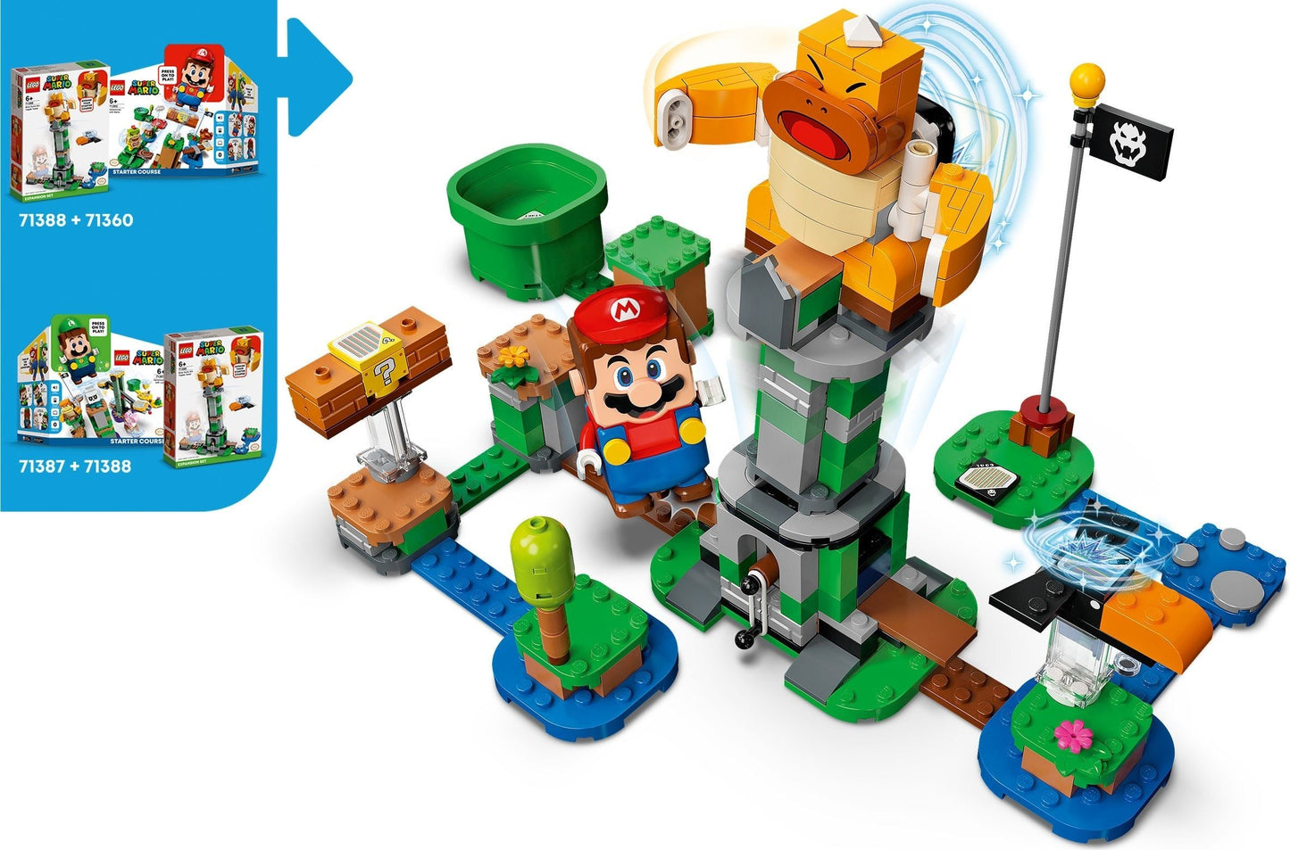 LEGO Super Mario, Set de extindere - Turn basculant seful Sumo Bro 71388, 231 piese