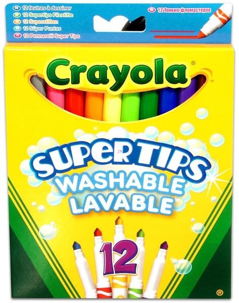 Set 12 Markere Lavabile Crayola-Super Tips,Multicolor