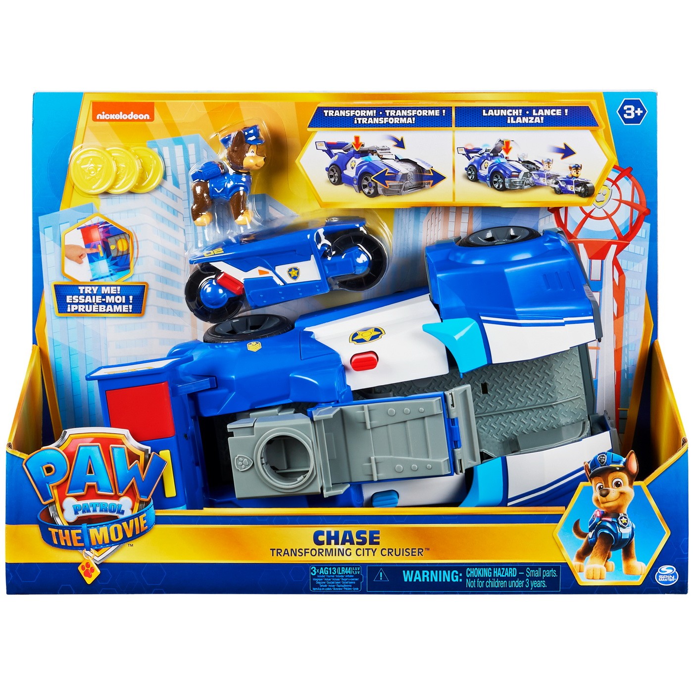 Set de joaca cu Figurina Paw Patrol, Chase Transforming City Cruiser