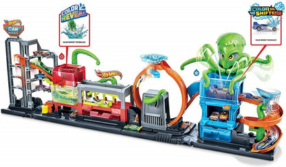 Set de joaca Hot Wheels - Color Reveal, Ultimate Octo Car Wash