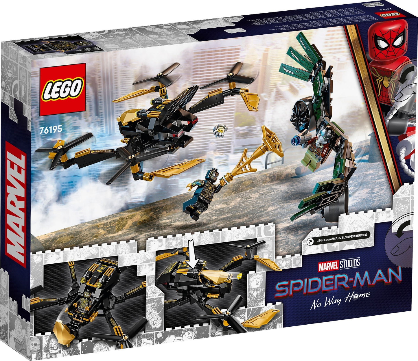 LEGO Super Heroes - Duelul cu drona al Omului Paianjen 76195, 198 piese