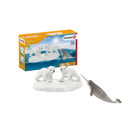 Figurina Schleich, Banc de gheata cu ursi polari si narval