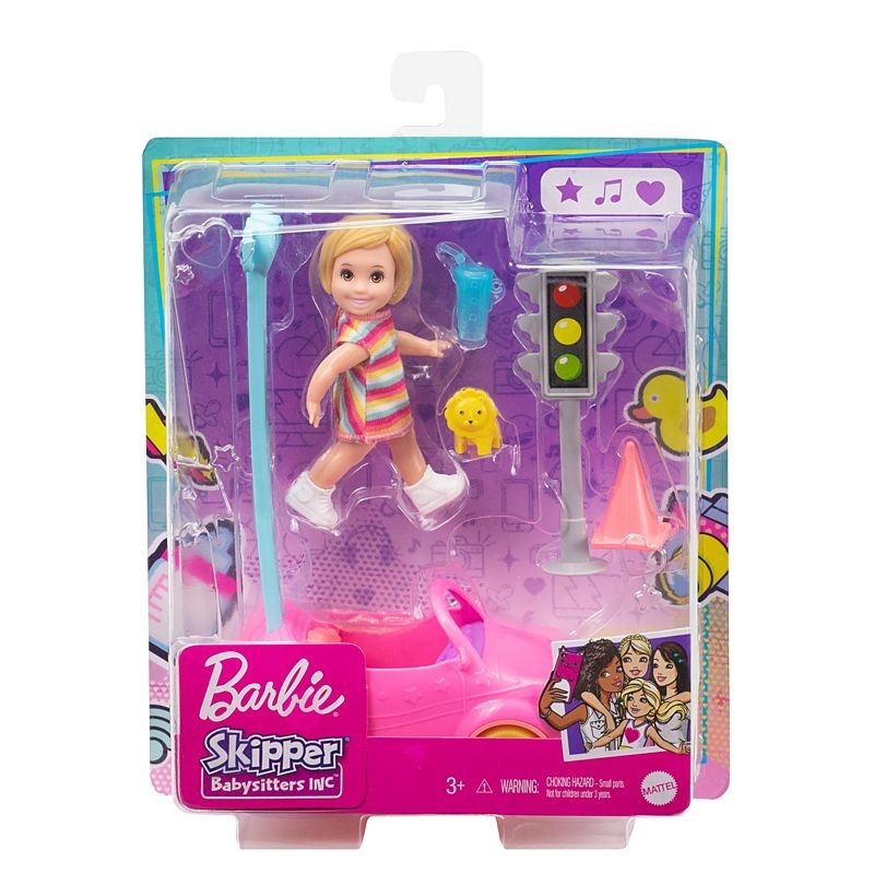 Set de joaca Barbie Babysitters cu masinuta