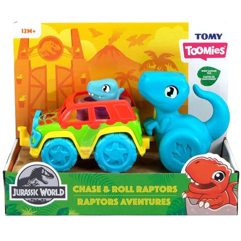 Jucarie interactiva Tomy - Jurassic World, Chase and Roll, Aventura Raptorilor