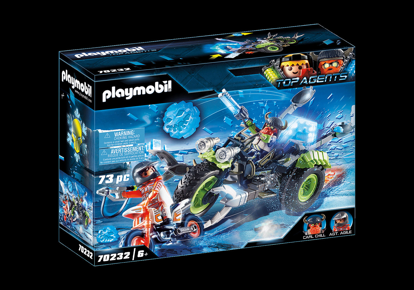 Playmobil Top Agents - Tricicleta pentru gheata si rebelii arctici