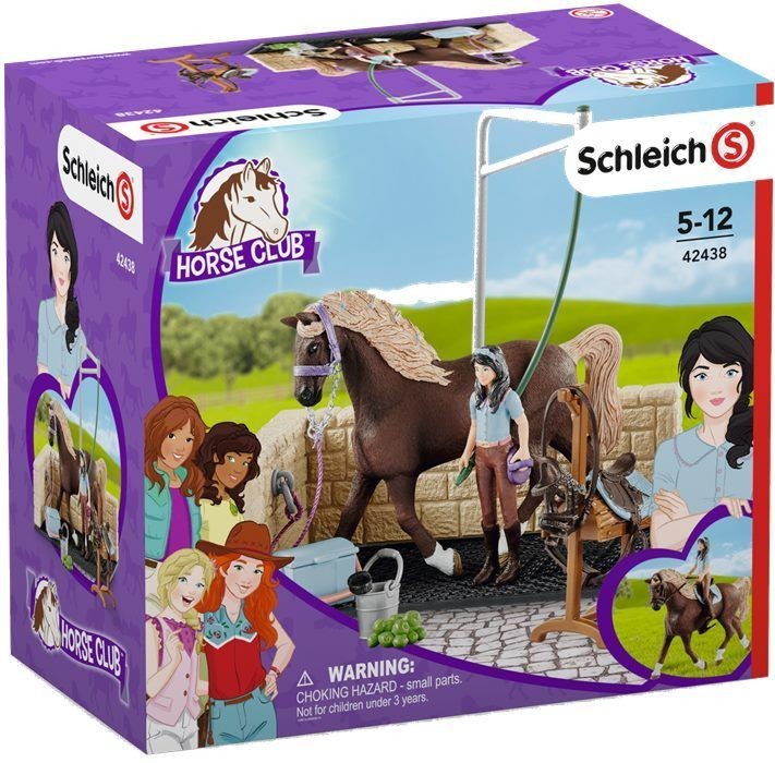 Set Figurine Schleich Horse Club Loc pentru spalat caii Emily & Luna